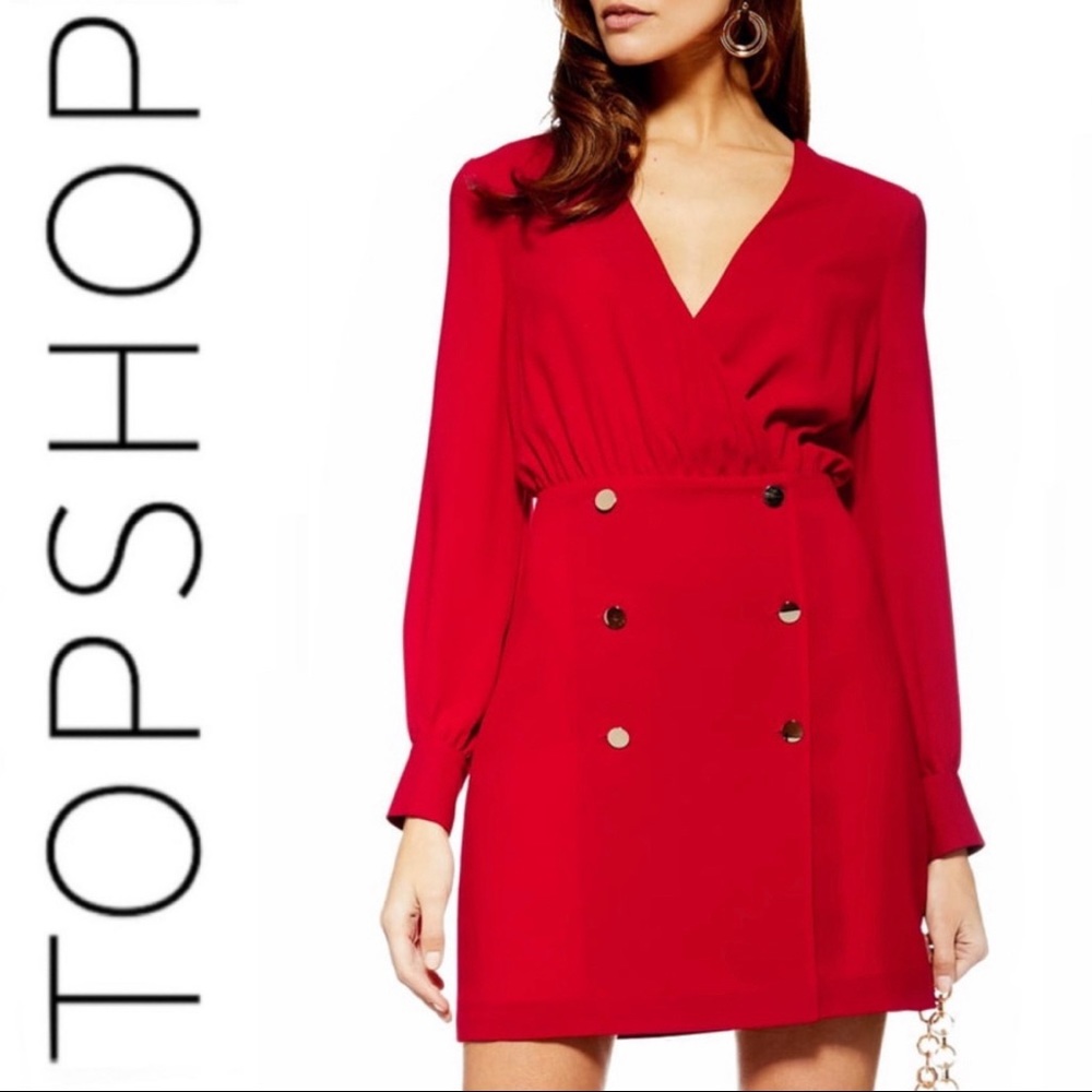 ❤️Red Topshop Double Breasted Dress❤️